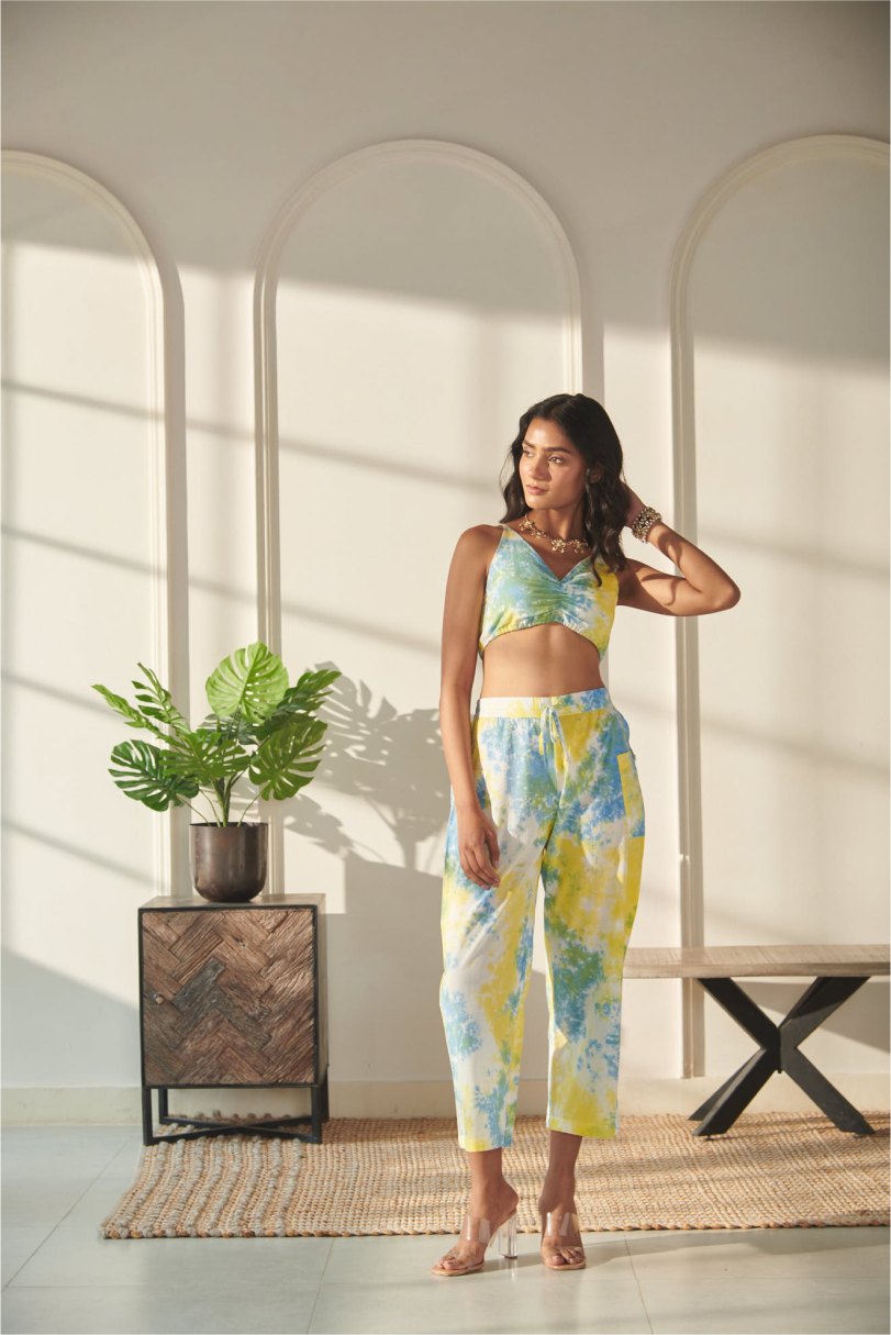 Kimaya Co-Ord Set - Yellow Tie Dye