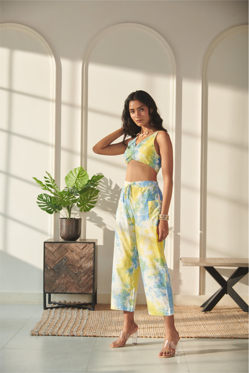 Kimaya Co-Ord Set - Yellow Tie Dye