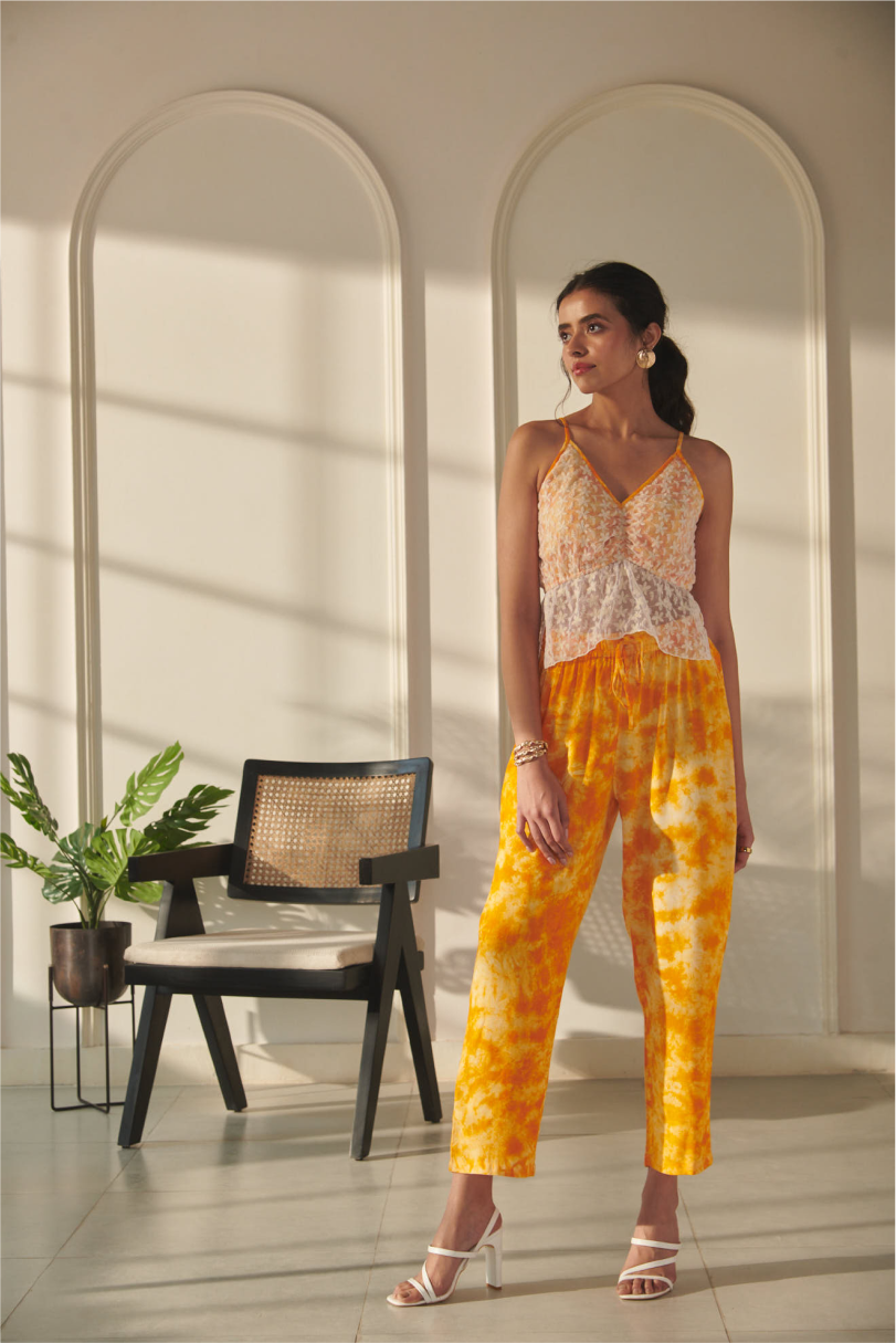 Kimaya Co-Ord Set - Orange Tie Dye