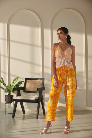 Kimaya Co-Ord Set - Orange Tie Dye