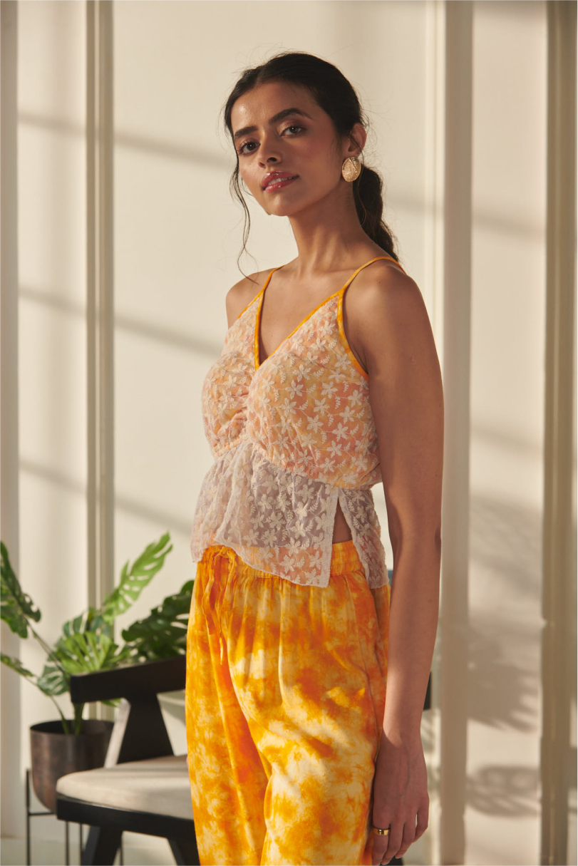 Kimaya Co-Ord Set - Orange Tie Dye