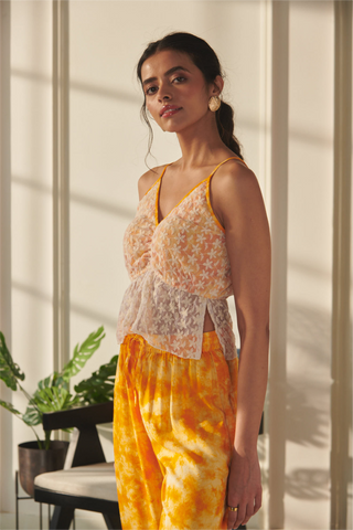 Kimaya Co-Ord Set - Orange Tie Dye