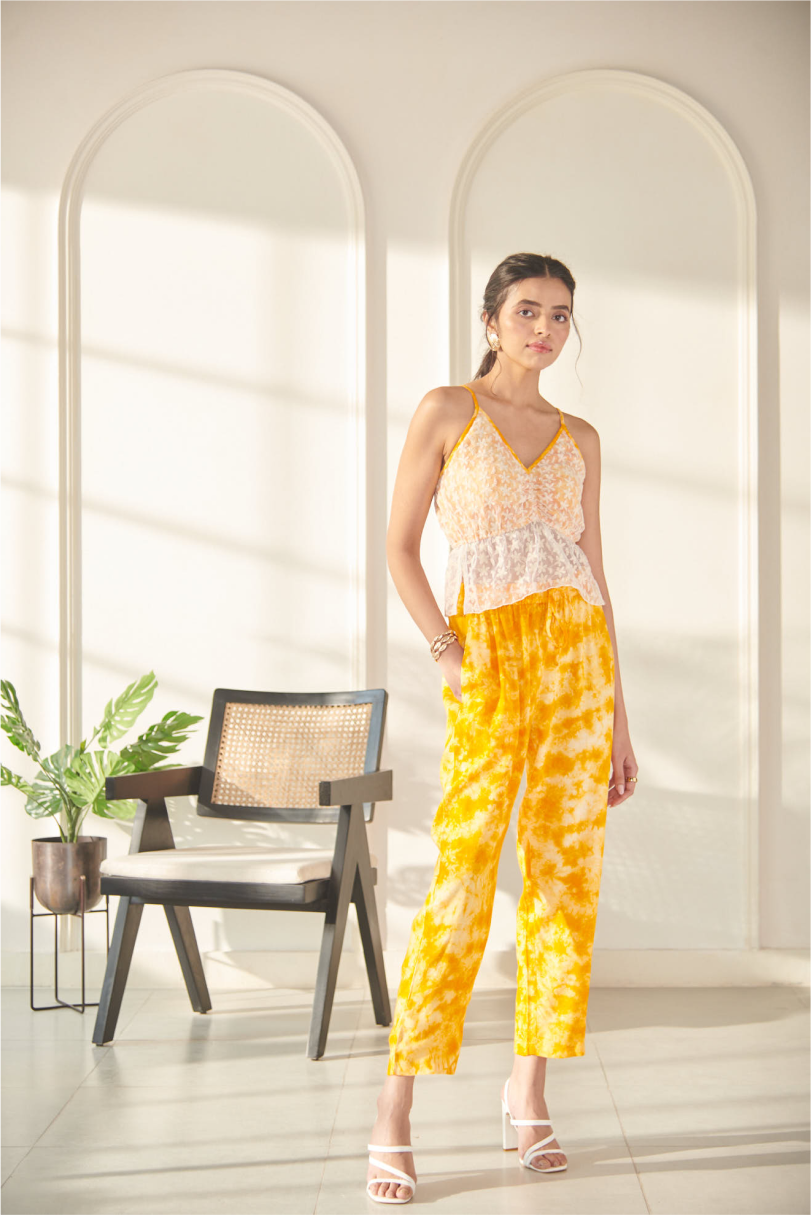 Kimaya Co-Ord Set - Orange Tie Dye