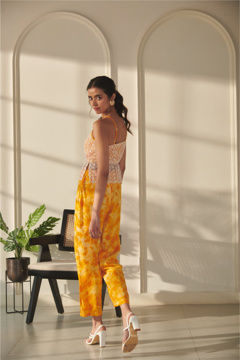 Kimaya Co-Ord Set - Orange Tie Dye