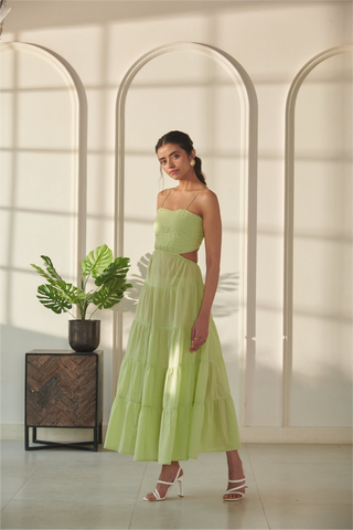 Adah Tiered Dress - Green