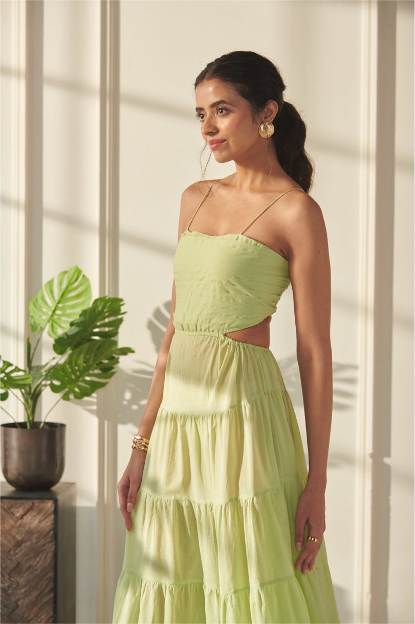 Adah Tiered Dress - Green