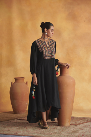 Kashvi Emroidered Dress - Black