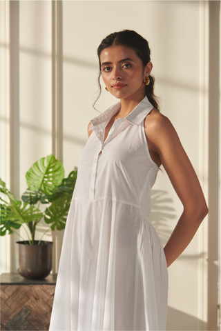 Anaya A Line Dress - Off White