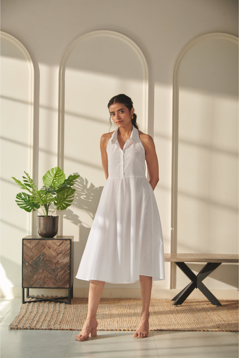 Anaya A Line Dress - Off White