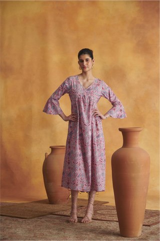 Nehmat Oversized Kurta Dress - Pink