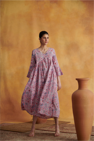Nehmat Oversized Kurta Dress - Pink