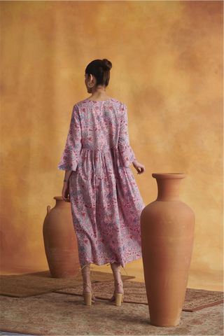 Nehmat Oversized Kurta Dress - Pink