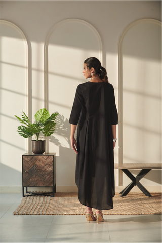 Nehmat Oversized Kurta Dress - Black