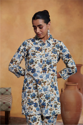 Renee Lounge Set - Beige & Blue
