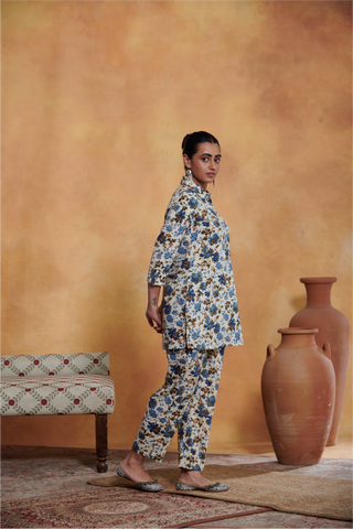 Renee Lounge Set - Beige & Blue