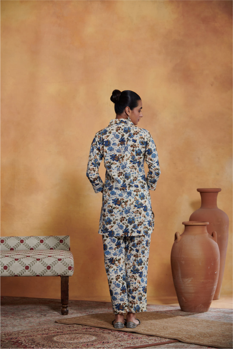 Renee Lounge Set - Beige & Blue