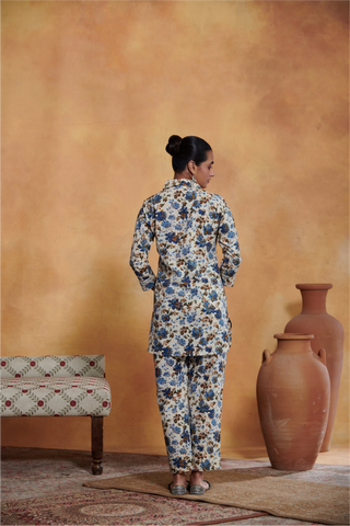 Renee Lounge Set - Beige & Blue