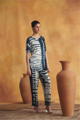 Kaia Lounge Set - Off white & Blue