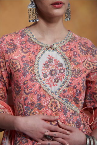 Ira Kurta Set - Coral